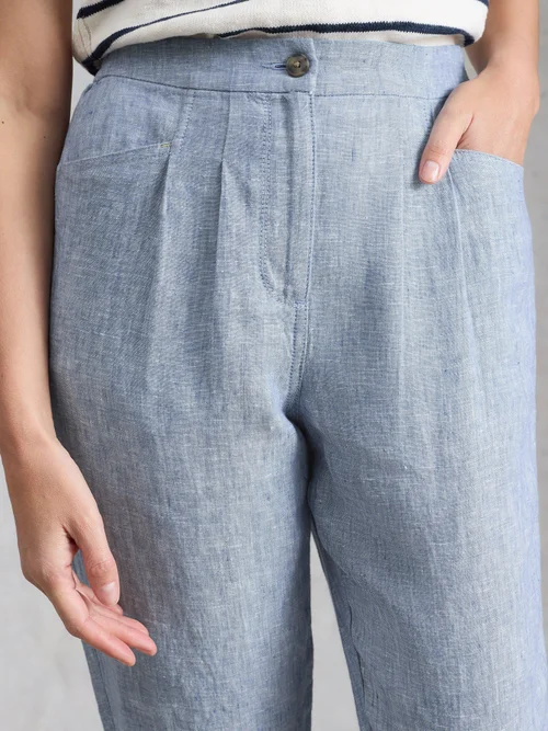 Leinenhose Rowena - Chamb Blue - 52/R Bild 3