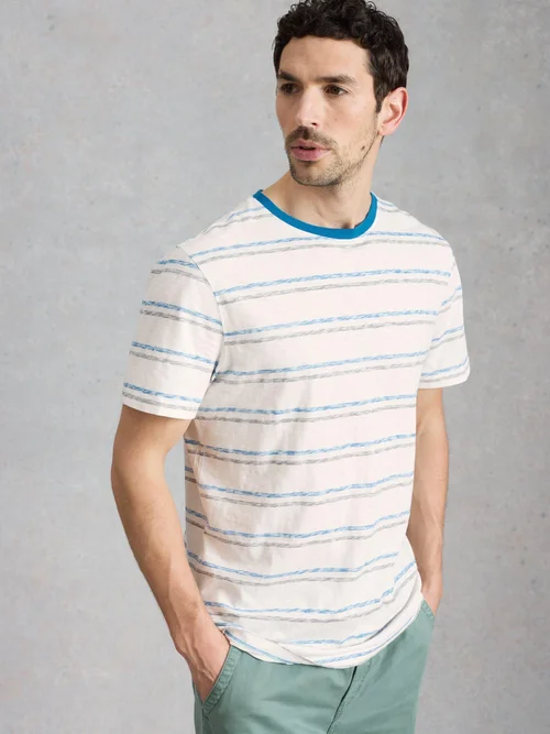 Gestreiftes T-Shirt Abersoch - Blue Mlt - XXL/R Bild 3