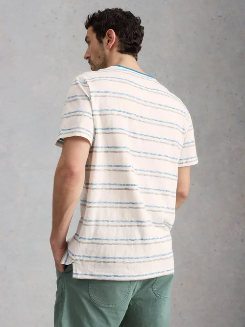 Gestreiftes T-Shirt Abersoch - Blue Mlt - XXL/R Bild 4