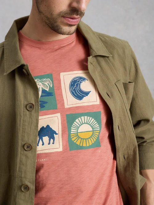 T-Shirt Abersoch mit Kamelmotiv - Pink Pr - XXL/R Bild 3