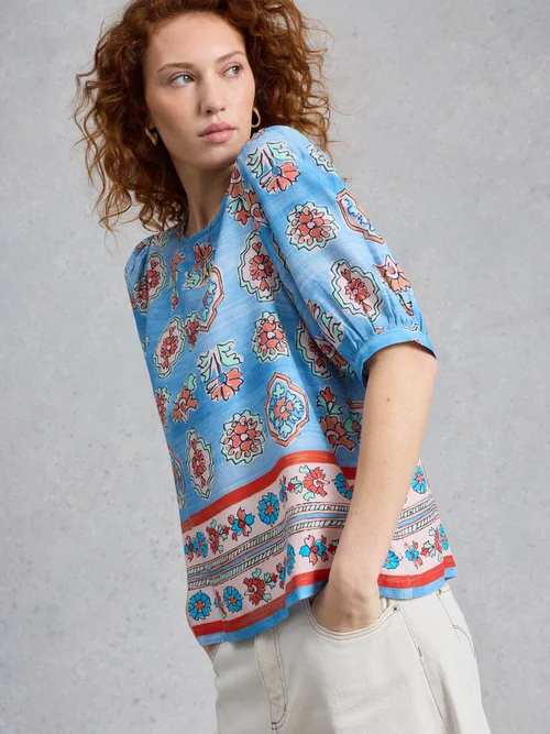 Top Alexa mit Muschelprint - Blue Pr - 52 Bild 3