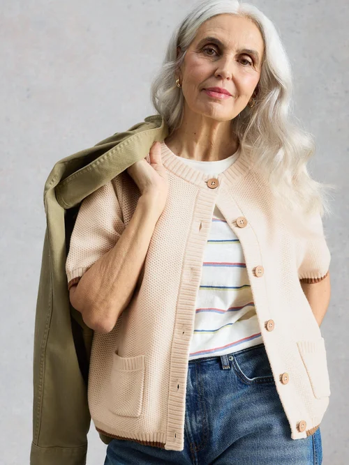 Kurzarm-Cardigan Isabella - Pale Ivory - 52 Bild 2