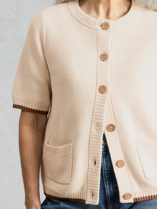 Kurzarm-Cardigan Isabella - Pale Ivory - 52 Bild 3