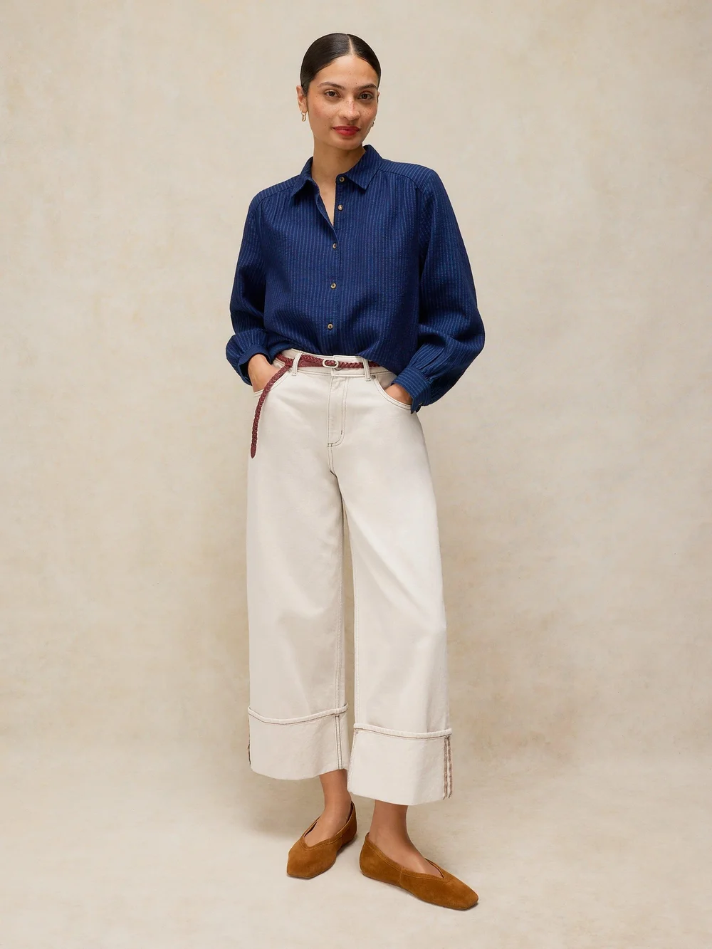Gerade Jeans Bailey mit Umschlag - Nat White - 52/R Bild 1