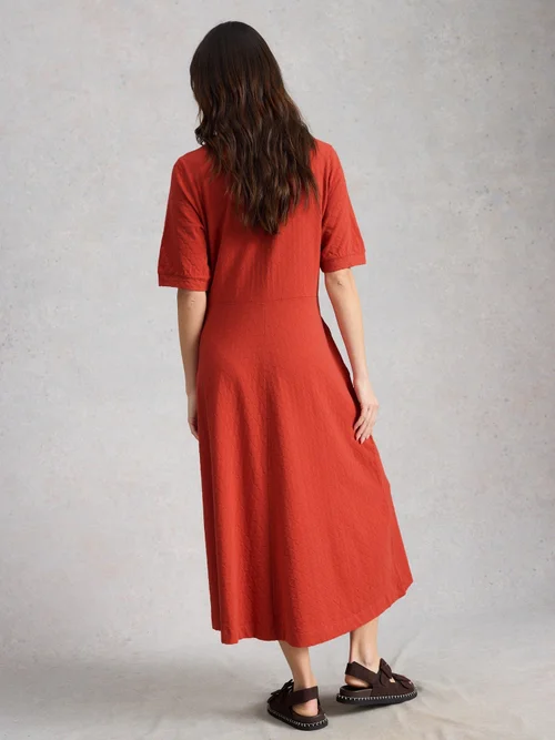 Jerseykleid Megan mit Knopfleiste - Mid Red - 46/R Bild 4