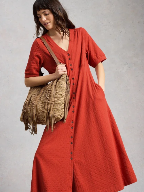 Jerseykleid Megan mit Knopfleiste - Mid Red - 46/R Bild 1