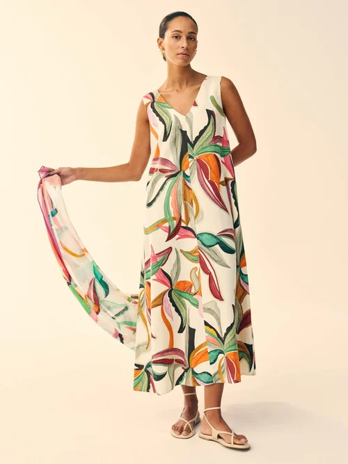 Maxikleid Poppy aus Leinenmischung - Nat Pr - 44/R Bild 1