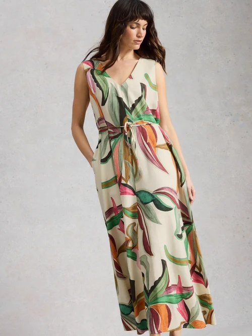 Maxikleid Poppy aus Leinenmischung - Nat Pr - 44/R Bild 3
