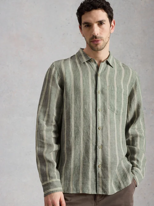 Gestreiftes Langarmhemd Keswick - Green Mlt - XXXL Bild 3