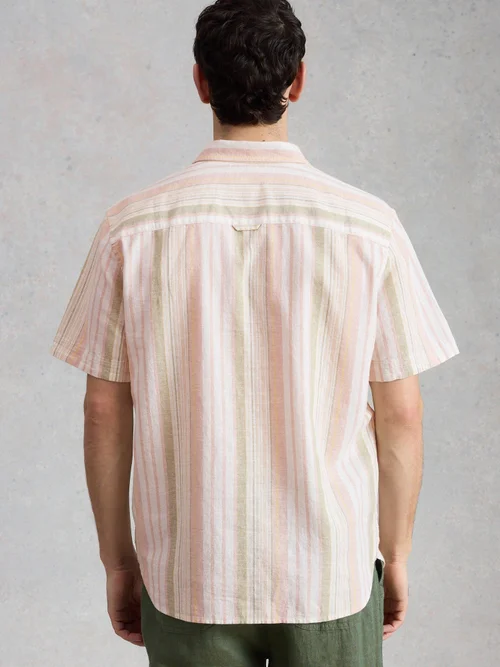 Kurzarmhemd Ely aus Leinen & Bio-Baumwolle - Orange Mlt - XXL Bild 4