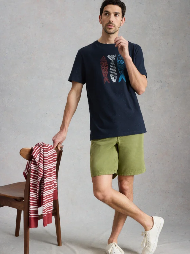 T-Shirt Abersoch mit Fischgrafik