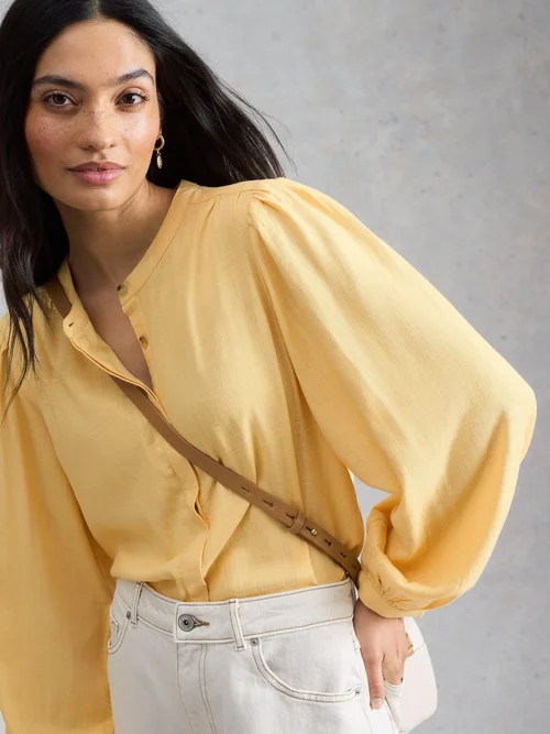 Top en mélange de lin Lana - Lgt Yellow - 52 Bild 1
