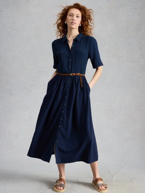Robe-chemise Rylee en double tissu - Dark Navy - 52/R Bild 2