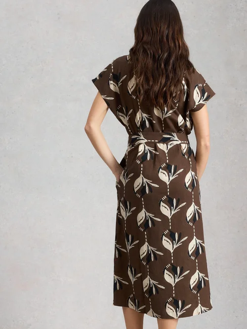 Kleid Mimi aus Leinenmischung - Brown Pr - 50/R Bild 4