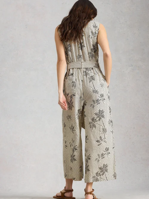 Jumpsuit Betty aus Leinenmischung - Ivory Pr - 52/R Bild 4