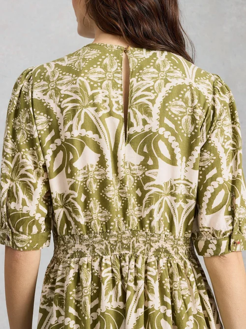Kleid Fern aus Leinenmischung - Green Pr - 52/R Bild 4