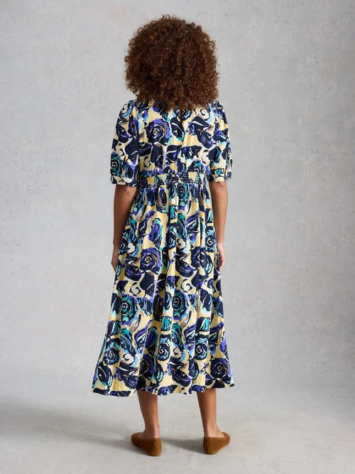 Kleid Fern aus Leinenmischung - Navy Multi - 50/R Bild 4