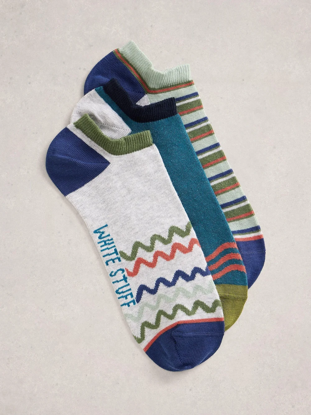 3er-Pack gemusterte Sneakersocken - Teal Mlt - 44-46 Bild 1