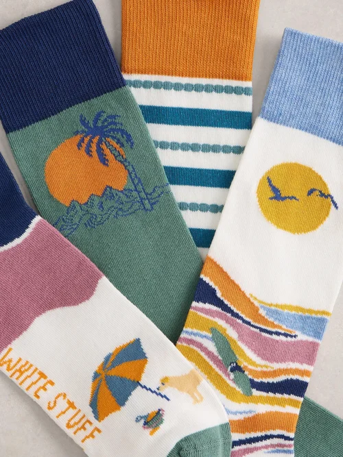 4er-Pack Socken Urlaub - Blue Mlt - 44-46 Bild 3
