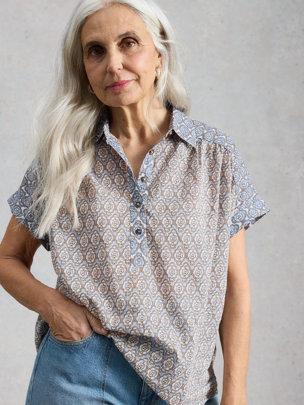 Überziehbluse Orla - Blue Mlt - 52 Bild 1