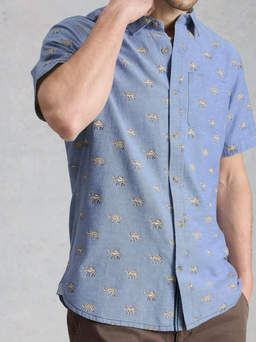 Kurzarmhemd Finsbury mit Kamelprint - Blue Pr - XXL/R Bild 3