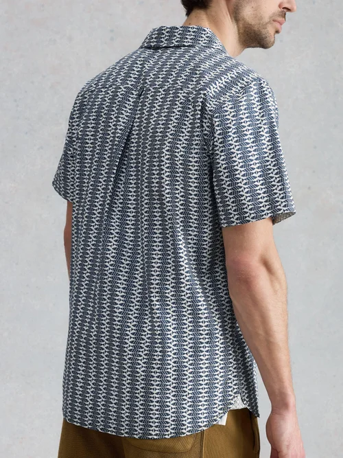 Kurzarmhemd Hayle Fischprint - Navy Pr - XXXL/R Bild 4