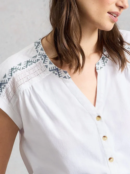 Bestickte Bluse Billie - Bril White - 52 Bild 3
