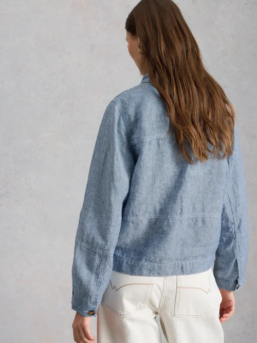 Leinenjacke Camille - Chamb Blue - 50/R Bild 4