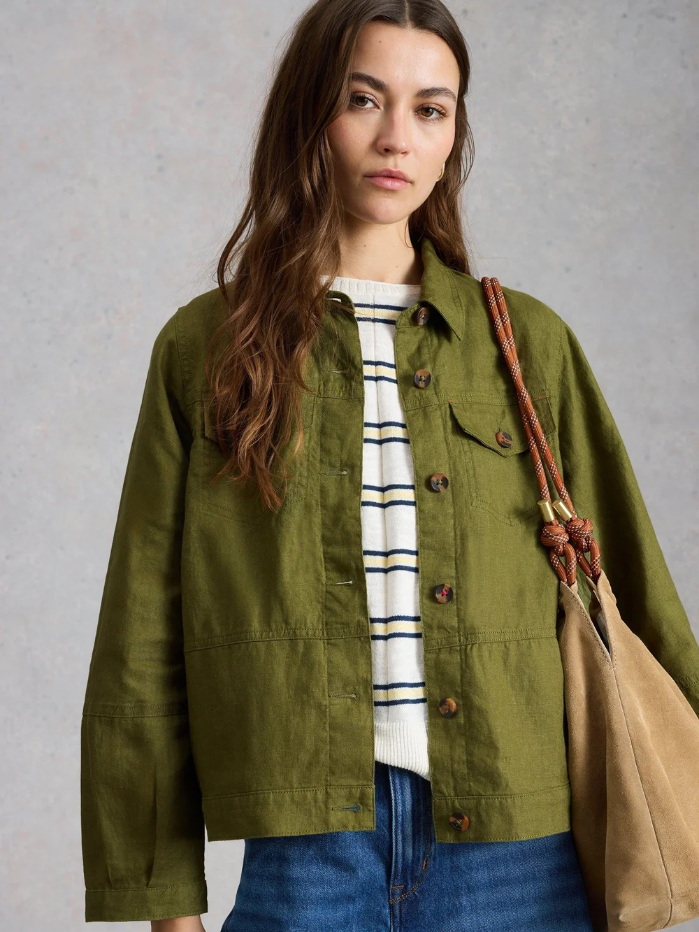 Leinenjacke Camille - Mid Green - 52/R Bild 1
