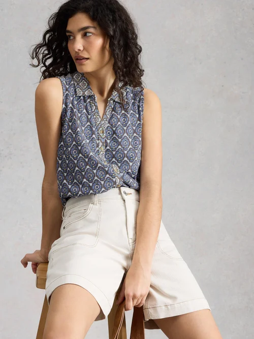 Ärmellose Bluse Amy - Blue Pr - 52 Bild 1