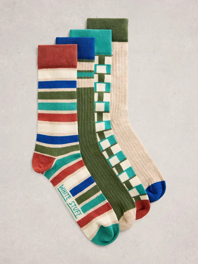 4-er Pack gemusterte Socken