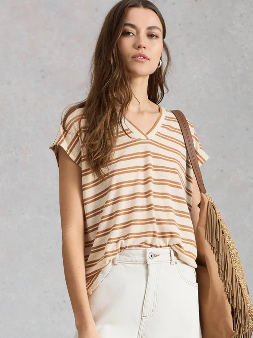 T-Shirt Ella mit Lochspitze - Brown Mlt - 52 Bild 1