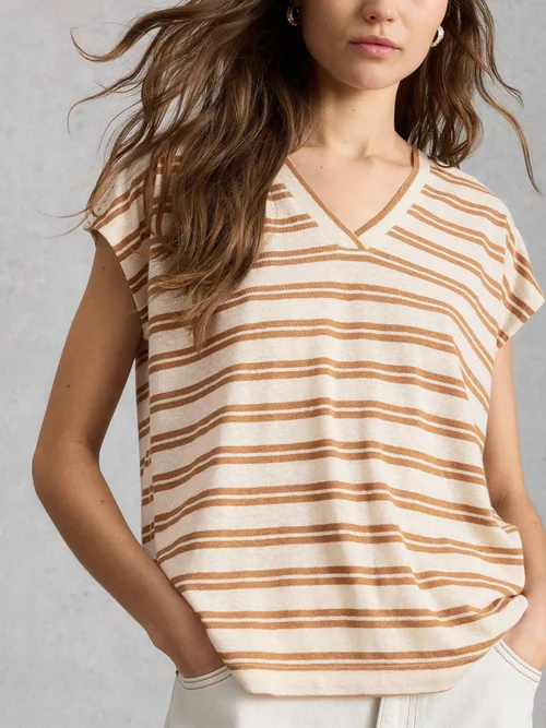 T-Shirt Ella mit Lochspitze - Brown Mlt - 52 Bild 3