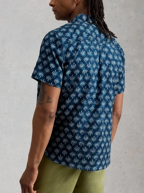 Kurzarmhemd Finsbury mit Batikprint - Navy Pr - XXXL/R Bild 4
