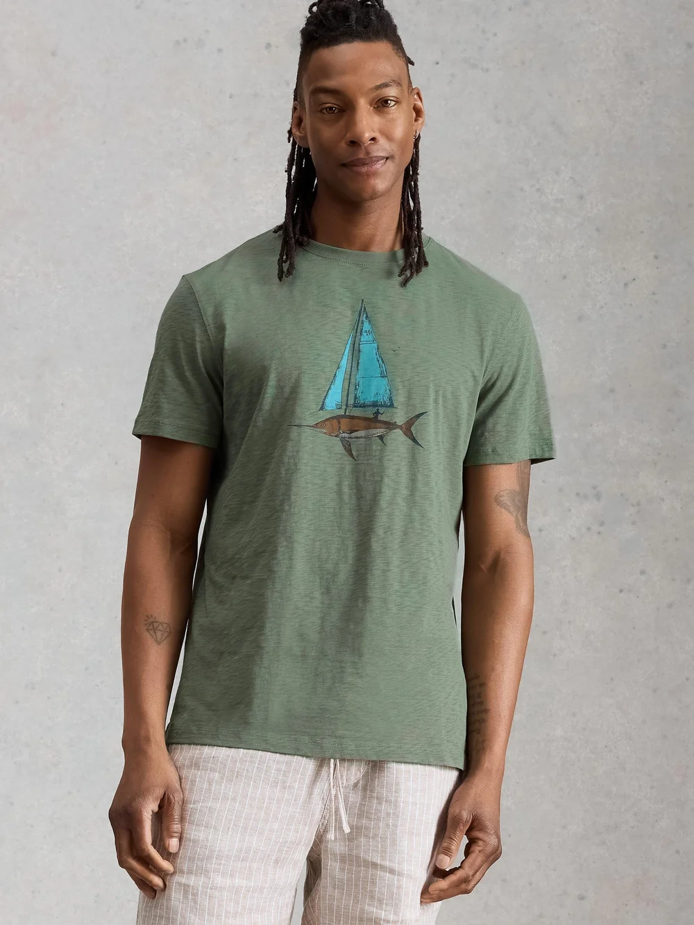 T-Shirt Abersoch Sail Fish - Green Pr - XXL/R Bild 1