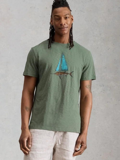 T-Shirt Abersoch Sail Fish - Green Pr - XXL/R Bild 1