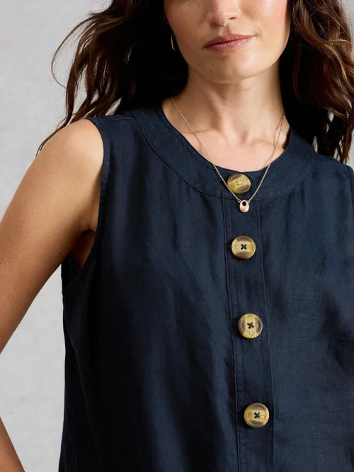 Leinenkleid Millie - Dark Navy - 52/R Bild 3