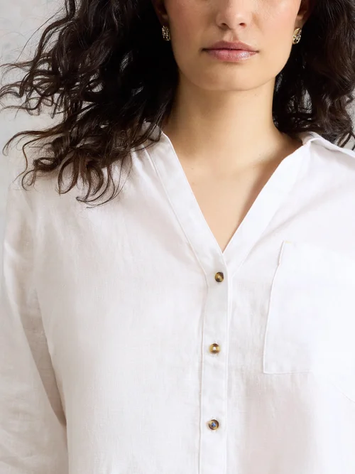 Boyfriendbluse Sadie aus Leinen - Bril White - 46/R Bild 3