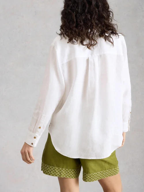 Boyfriendbluse Sadie aus Leinen - Bril White - 46/R Bild 4