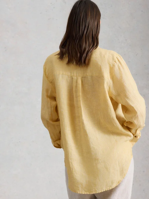 Boyfriendbluse Sadie aus Leinen - Yellow Mlt - 52/R Bild 4