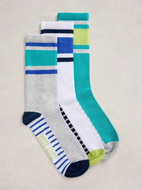3er-Pack Rippensocken - Blue Mlt - 44-46 Bild 1