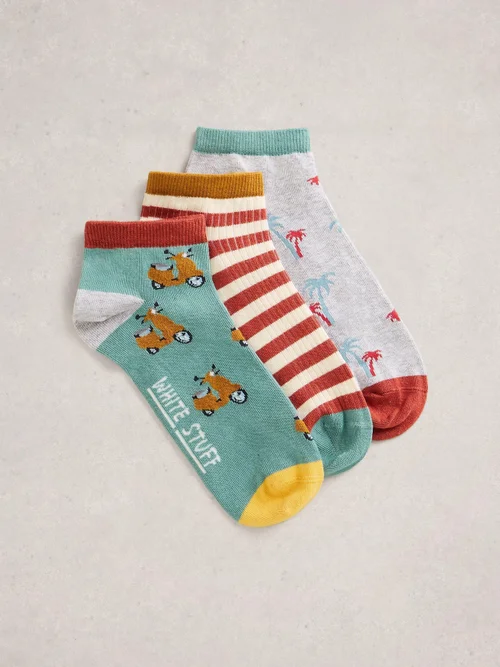3er-Pack Sneakersocken Palmen - Green Mlt - 44-46 Bild 1