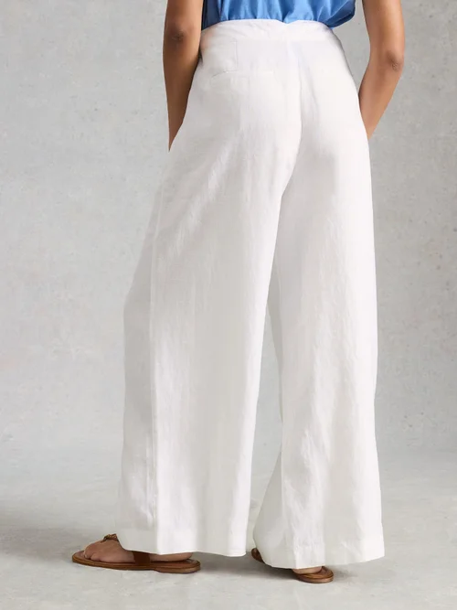 Leinenhose Sasha mit weitem Bein - Bril White - 50/R Bild 4