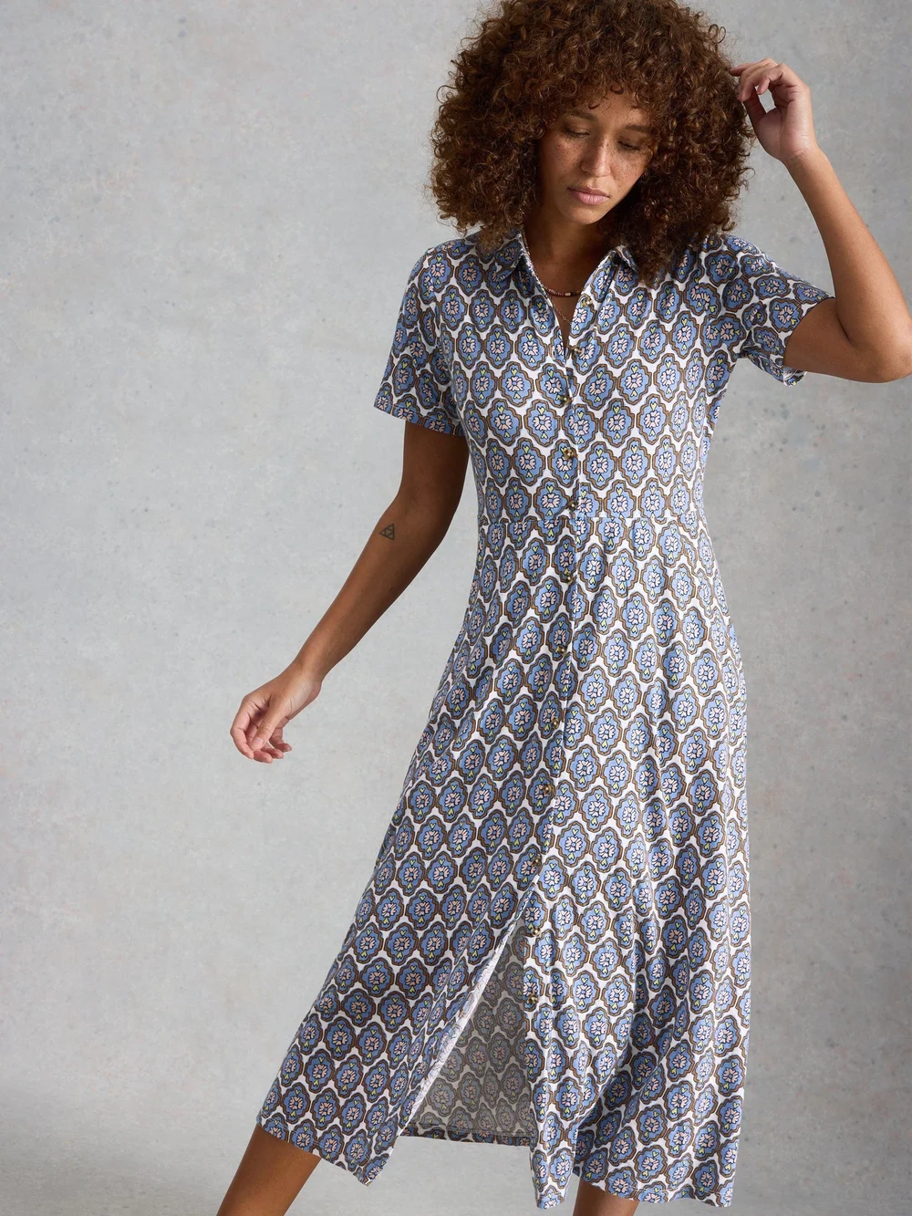 Blusenkleid Rua aus Jersey - Blue Mlt - 52/R Bild 1