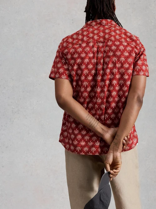 Kurzarmhemd Finsbury mit Batikprint - Red Pr - XXXL/R Bild 4