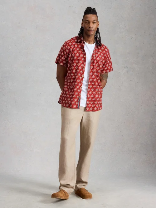 Kurzarmhemd Finsbury mit Batikprint - Red Pr - XXXL/R Bild 2
