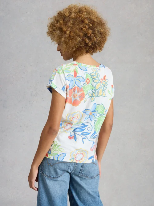 T-Shirt Nelly mit Keilausschnitt - Ivory Mlt - 52 Bild 4