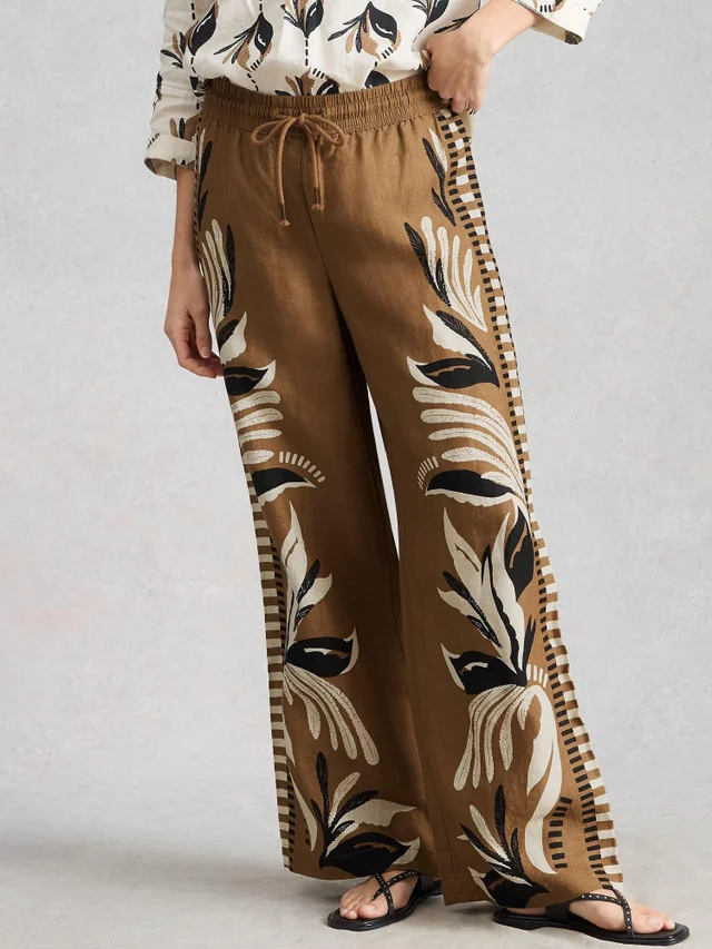 Leinenhose Allie mit weitem Bein