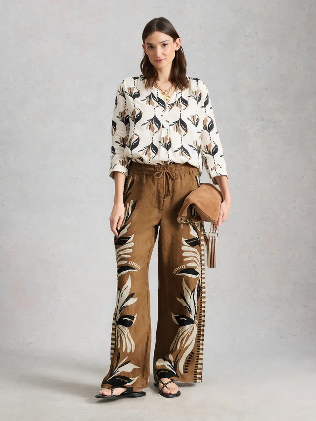 Leinenhose Allie mit weitem Bein