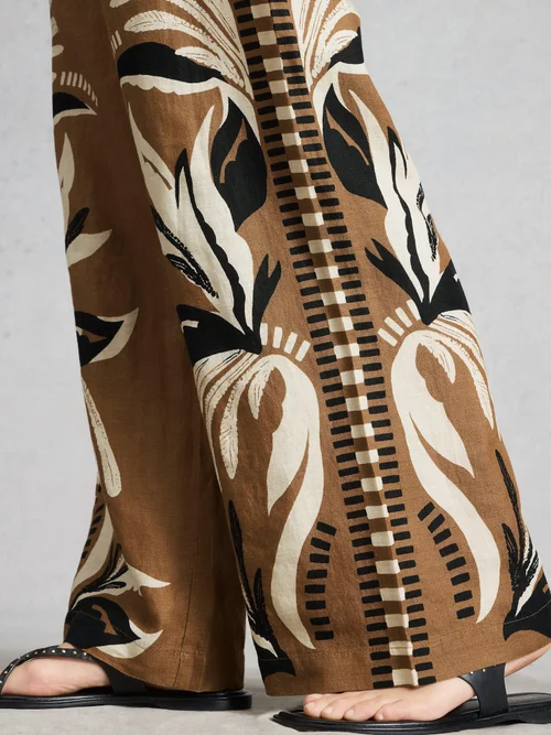 Leinenhose Allie mit weitem Bein - Brown Pr - 48/R Bild 3